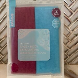 Bliss Exfoliating Washcloth Duo - Pink, Blue